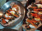 Arrollado de pollo con verduras y Ensalada Rusa