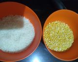 A picture of step 1 of Ven pongal khara pongal.