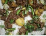 A picture of step 6 of Beef biryani.