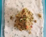A picture of step 17 of Veg Sushi with leftover rice.