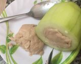 Hình bước làm 1 của món Bí chanh nhồi thịt chưng cách thuỷ