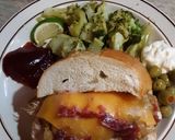 A picture of step 4 of Thanksgiving twice sandwich.