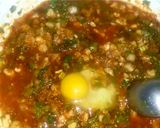 A picture of step 2 of Large intestine stuffed with semolina, minced meat, quail egg😛.