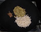 A picture of step 1 of Coconut Kadhi with chana dal dumplings.