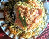 A picture of step 2 of Rainbow rice.