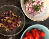 A picture of step 3 of Penne pasta salad with zucchini and olives.