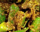 A picture of step 2 of Hari mirch adrek or leemo ka achar.