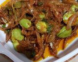 Gambar langkah 4 resipi Ikan bilis masak petai tempoyak.