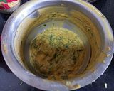 A picture of step 2 of Methi Gota and Patri Bhajiya.