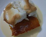Foto del paso 5 de la receta: Esponja de vainilla sobre salsa de tres leches anisada coronada con merengue suizo horneado salpicado de caramelo