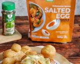 Foto langkah ke 7 dari resep Salted Egg Donat Mochi, Topping Keju & Ebi.