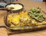 A picture of step 6 of Nachos with Ground Beef, Cheeses, and Guacamole.