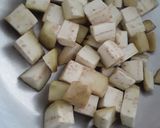 Foto del paso 1 de la receta: Cubos de berenjena🍆 dorados en salsa bbq🥕🍯 de zanahoria🍚