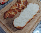 Foto del paso 8 de la receta: Trenza de brioche hojaldrado rellena de manzana caramelizada con almendras y nata