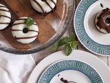 Panna cotta donuts, al cioccolato e menta