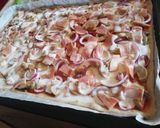 Foto del paso 1 de la receta Pizza carbonara con base de pan rústico