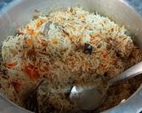 A picture of step 2 of Mutton kesar pulao.