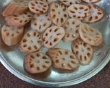 A picture of step 1 of Lotus stem fritters.