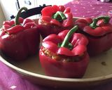 Une image de l'étape 8 de Poivrons rouges farcis bœuf courgettes et basilic.