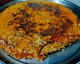A picture of step 10 of Handvo traditional style.