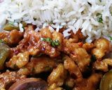 A picture of step 2 of Orange Panda Chicken#theme challenge.