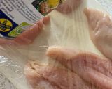 A picture of step 1 of Less saucy chicken Parmesan.