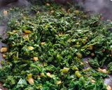 A picture of step 3 of Sarson Ki Bhujiya/ Dry Sarson Bhaji.