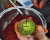 A picture of step 2 of Dabda achar.