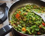 A picture of step 6 of French beens with peanuts crushed bhaji.
