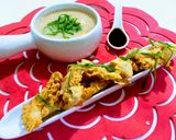 A picture of step 6 of Tempura with chicken corn soup 🌽.