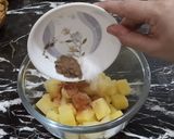 A picture of step 1 of Aloo Papdi chat.