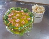 A picture of step 2 of Red khandvi in yellow daal.