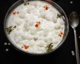A picture of step 3 of Sabudana Raita.