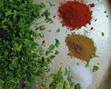 A picture of step 1 of Kothimbir vadi.