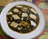 A picture of step 5 of Palak paneer.