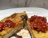 Foto del paso 7 de la receta: Omelette de queso de almendras, jamón de pavo, champiñones y hogao 🍅 en 15 minutos