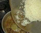 A picture of step 3 of Mujaddara (Palestinian Lentil and Rice Dish).
