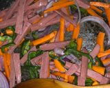 A picture of step 3 of Chips and stir fry with sausage.