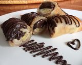Foto langkah ke 6 dari resep 219. Lumpia pisang coklat.