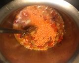 A picture of step 6 of Turkish lentil soup.