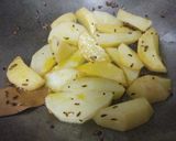 A picture of step 3 of Jeera aloo dry sabzi without tomato.