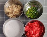 A picture of step 1 of Chicken bharta.