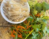 A picture of step 1 of Stir-Fried Vegetables with Enoki Mushrooms.