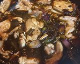 A picture of step 6 of Hong Kong Chicken with light and dark Soy Sauce.