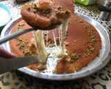 A picture of step 2 of Knafeh with Cheese.