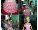 A picture of step 18 of Barbie doll cake.