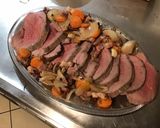 Une image de l'étape 9 de Rôti de sanglier au lard et vin rouge (marinade maison au cognac, aromates et légumes).