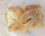 A picture of step 3 of My Peaches & Cream Crepe Wrap. 😘.