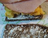 A picture of step 4 of Mac and Cheese on Pumpernickel.