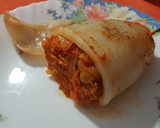 Foto del paso 3 de la receta: Calamar relleno con sobras de salsa para espaguetis